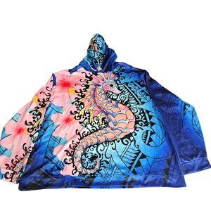 Zootop Bear Seahorse Sealife graphic 3D Pullover Hoodie Jacket 4XL unisex NWOT a